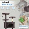imageFDW Cat Tree 54in Cat Tower MultiLevel Durable Cat Scratching Post ampamp Cozy Fun Cat Jumping Platform Space Saving Cat Condo Pet Play House for Indoor CatsDark GrayPurple Gray