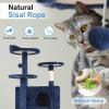 imageFDW Cat Tree 54in Cat Tower MultiLevel Durable Cat Scratching Post ampamp Cozy Fun Cat Jumping Platform Space Saving Cat Condo Pet Play House for Indoor CatsDark GrayNavy Blue