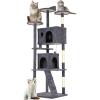 imageFDW Cat Tree 54in Cat Tower MultiLevel Durable Cat Scratching Post ampamp Cozy Fun Cat Jumping Platform Space Saving Cat Condo Pet Play House for Indoor CatsBeigeDark Gray