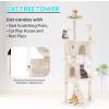 imageFDW Cat Tree 54in Cat Tower MultiLevel Durable Cat Scratching Post ampamp Cozy Fun Cat Jumping Platform Space Saving Cat Condo Pet Play House for Indoor CatsBeigeBeige
