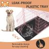 imageFDW Dog Crate for Large Dogs 42 Inch Folding Metal WirePet Cage Double Door WDivider Panel Indoor Outdoor Kennel LeakProof Plastic TrayPink