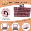 imageFDW Dog Crate for Large Dogs 42 Inch Folding Metal WirePet Cage Double Door WDivider Panel Indoor Outdoor Kennel LeakProof Plastic TrayPink