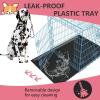 imageFDW Dog Crate for Large Dogs 48 Inch Folding Metal WirePet Cage Double Door WDivider Panel Indoor Outdoor Kennel LeakProof Plastic TrayBlue