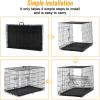 imageFDW Dog Crate for Medium Dogs 30 Inch Folding Metal WirePet Cage Double Door WDivider Panel Indoor Outdoor Kennel LeakProof Plastic TrayBlack