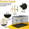 imageFDW Dog Crate for Medium Dogs 30 Inch Folding Metal WirePet Cage Double Door WDivider Panel Indoor Outdoor Kennel LeakProof Plastic TrayBlack