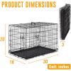 imageFDW Dog Crate for Medium Dogs 30 Inch Folding Metal WirePet Cage Double Door WDivider Panel Indoor Outdoor Kennel LeakProof Plastic TrayBlack
