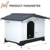 imageFDW Dog House Indoor Outdoor Durable House with Weatherproof Pet Plastic Dog House for Dogs Cats with Air Vents and Elevated Floor