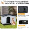 imageFDW Dog House Indoor Outdoor Durable House with Weatherproof Pet Plastic Dog House for Dogs Cats with Air Vents and Elevated Floor