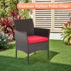 imageFDW Wicker Outdoor Furniture Patio Furniture Set of 3 Rattan Patio Chairs Outdoor Chairs Patio Conversation Set with Coffee Table for Yard Backyard Lawn Porch Poolside BalconyBlackBrown and Red