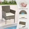 imageFDW Wicker Outdoor Furniture Patio Furniture Set of 3 Rattan Patio Chairs Outdoor Chairs Patio Conversation Set with Coffee Table for Yard Backyard Lawn Porch Poolside BalconyBlackGray and Khaki