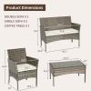 imageFDW Wicker Outdoor Furniture Patio Furniture Set of 3 Rattan Patio Chairs Outdoor Chairs Patio Conversation Set with Coffee Table for Yard Backyard Lawn Porch Poolside BalconyBlackGray and Khaki