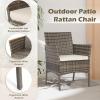 imageFDW Wicker Outdoor Furniture Patio Furniture Set of 3 Rattan Patio Chairs Outdoor Chairs Patio Conversation Set with Coffee Table for Yard Backyard Lawn Porch Poolside BalconyBlackGray and Khaki