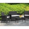 imageFDW Wicker Outdoor Furniture Patio Furniture Set of 3 Rattan Patio Chairs Outdoor Chairs Patio Conversation Set with Coffee Table for Yard Backyard Lawn Porch Poolside BalconyBlackBlack and Beige