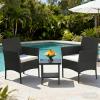 imageFDW Wicker Outdoor Furniture Patio Furniture Set of 3 Rattan Patio Chairs Outdoor Chairs Patio Conversation Set with Coffee Table for Yard Backyard Lawn Porch Poolside BalconyBlackBlack and Beige