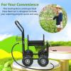 imageGarden Water Hose Reel Cart Tools with Wheels Garden Lawn Water Truck Water Planting Cart Heavy Duty Outdoor Yard Water Planting Holds 300Feet of 58Inch Hose with Storage Basket BlackBlack
