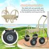 imageGarden Water Hose Reel Cart Tools with Wheels Garden Lawn Water Truck Water Planting Cart Heavy Duty Outdoor Yard Water Planting Holds 300Feet of 58Inch Hose with Storage Basket BlackTan