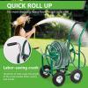 imageGarden Water Hose Reel Cart Tools with Wheels Garden Lawn Water Truck Water Planting Cart Heavy Duty Outdoor Yard Water Planting Holds 300Feet of 58Inch Hose with Storage Basket BlackGreen
