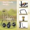 imageGarden Water Hose Reel Cart Tools with Wheels Garden Lawn Water Truck Water Planting Cart Heavy Duty Outdoor Yard Water Planting Holds 300Feet of 58Inch Hose with Storage Basket BlackTan