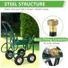 imageGarden Water Hose Reel Cart Tools with Wheels Garden Lawn Water Truck Water Planting Cart Heavy Duty Outdoor Yard Water Planting Holds 300Feet of 58Inch Hose with Storage Basket BlackGreen
