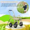 imageGarden Water Hose Reel Cart Tools with Wheels Garden Lawn Water Truck Water Planting Cart Heavy Duty Outdoor Yard Water Planting Holds 300Feet of 58Inch Hose with Storage Basket BlackTan