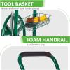 imageGarden Water Hose Reel Cart Tools with Wheels Garden Lawn Water Truck Water Planting Cart Heavy Duty Outdoor Yard Water Planting Holds 300Feet of 58Inch Hose with Storage Basket BlackGreen