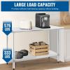 imageKitchen Work Table Scratch Resistent and Antirust Metal Stainless Steel Work Table with Adjustable Table Foot Scratch Resistent 24Wx48L