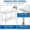 imageKitchen Work Table Scratch Resistent and Antirust Metal Stainless Steel Work Table with Adjustable Table Foot Scratch Resistent 24Wx48L