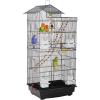 imageFDW 39 Inch Bird Cage Parakeet Cage with Play Top Rolling Stand ampamp Easy Clean PullOut Tray Roof Top Parrot Cage for for Finches Canaries Parakeets Cockatiels ampamp Other Small Birds Black