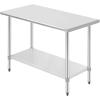 imageKitchen Work Table Scratch Resistent and Antirust Metal Stainless Steel Work Table with Adjustable Table Foot Scratch Resistent 24Wx48L