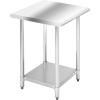 imageStainless Steel Work Table Kitchen Work Table Scratch Resistent Commercial Work Table Metal Table with Adjustable Table Foot for Kitchen Home Restaurant 24Wx24L