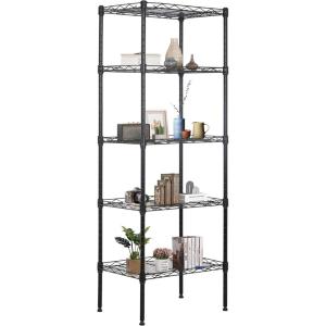 imageFDW 14quot D36quot W72quot H Wire Shelving Unit Metal Shelf with 5 Tier Adjustable Layer Rack Commercial Strong Steel for Restaurant Garage Pantry KitchenChromeBlack