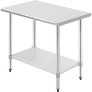 imageFDW 24 x 36 Inch Stainless Steel Table for Prep ampamp Work NSF Commercial Metal Table with Adjustable Foot Kitchen Work Table Scratch Resistent Commercial Work Table