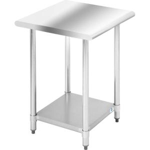 imageStainless Steel Work Table Kitchen Work Table Scratch Resistent Commercial Work Table Metal Table with Adjustable Table Foot for Kitchen Home Restaurant 24Wx24L
