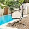 imageFDW Hammock Chair Stand Outdoor Solid Steel Heavy Duty Construction for Hanging Hammock Hanging Stand Max Load 400 LBS Air Porch Swing  360 Degree Rotation