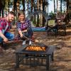 imageFDW Multifunctional Outdoor Fire Pit 32 Inch Table Metal Firepit Stove Backyard with Waterproof Cover for Patio Garden Fireplace Camping Outdoor Heating Bonfire and Picnic